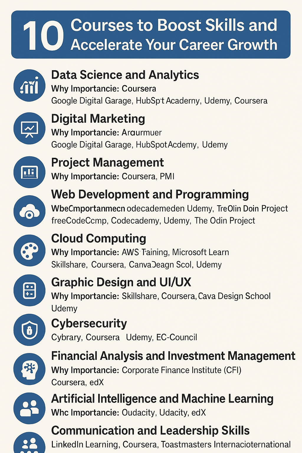 Best 10 Courses to Boost Skills and Accelerate Your Career Growth Best 10 Courses to Boost Skills and Accelerate Your Career Growth