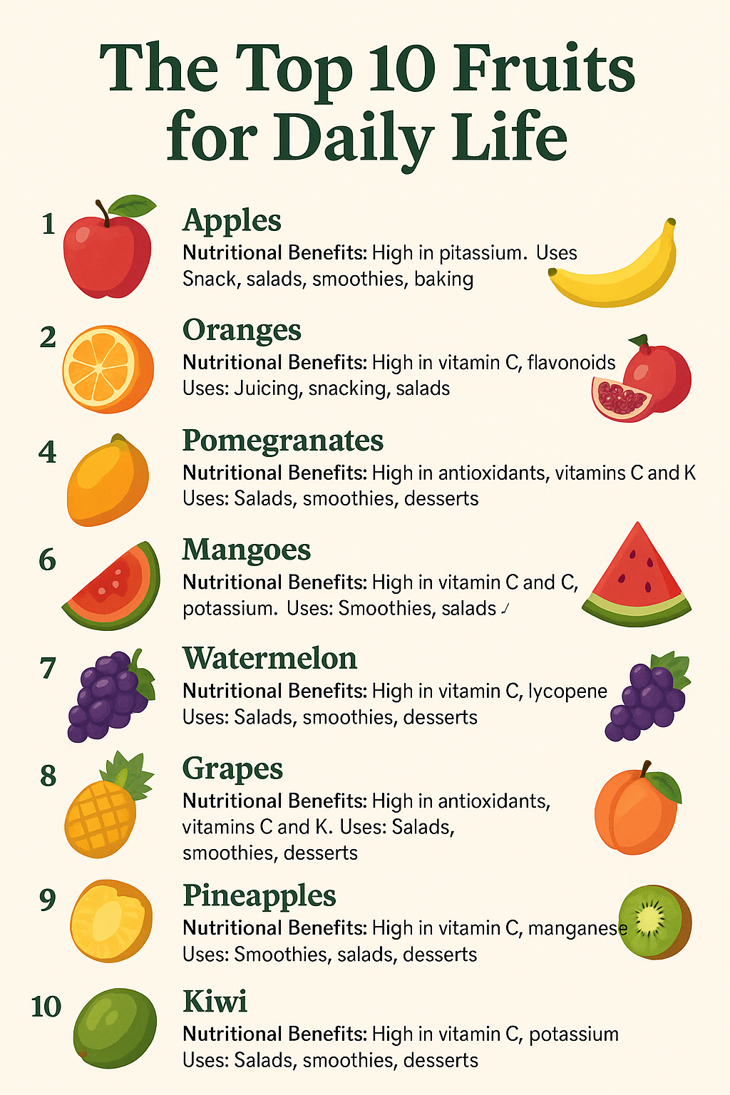 The Top 10 Fruits for Daily Life: A Comprehensive Guide