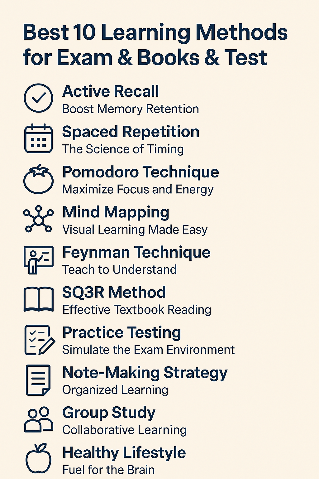 Best 10 Learning Methods for Exams, Books & Tests Best 10 Learning Methods for Exams, Books & Tests